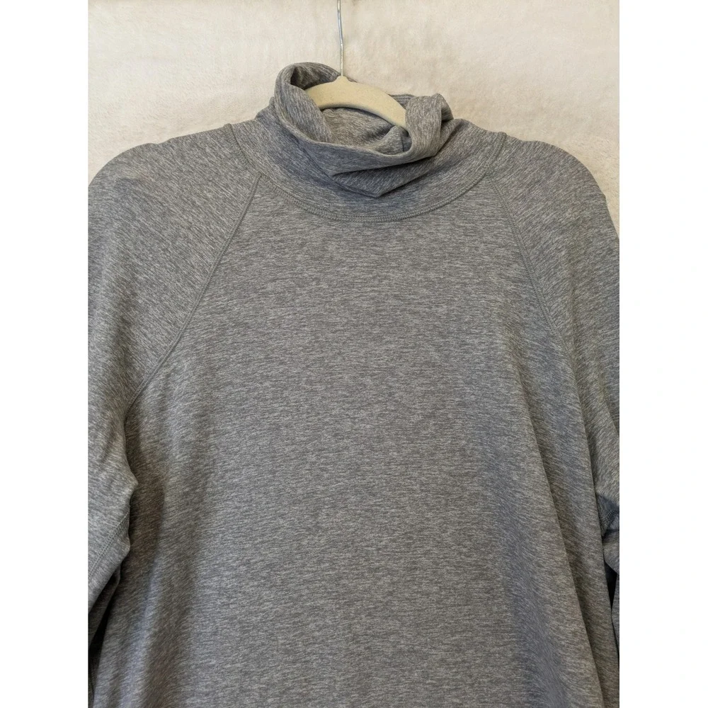 Lululemon Turtleneck Pullover Women\'s 12 Gray Heathered Thumbhole‎
